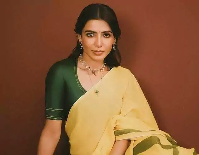 Samantha Yellow Saree Photos